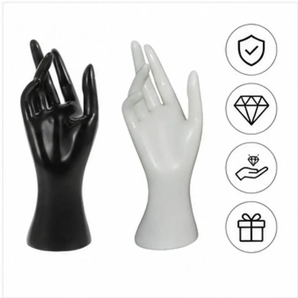 2Pcs Hand Display Rack Jewelry Holder Decorative Storage Rack Bracelet Ring Display Stand for Home Store Organizer