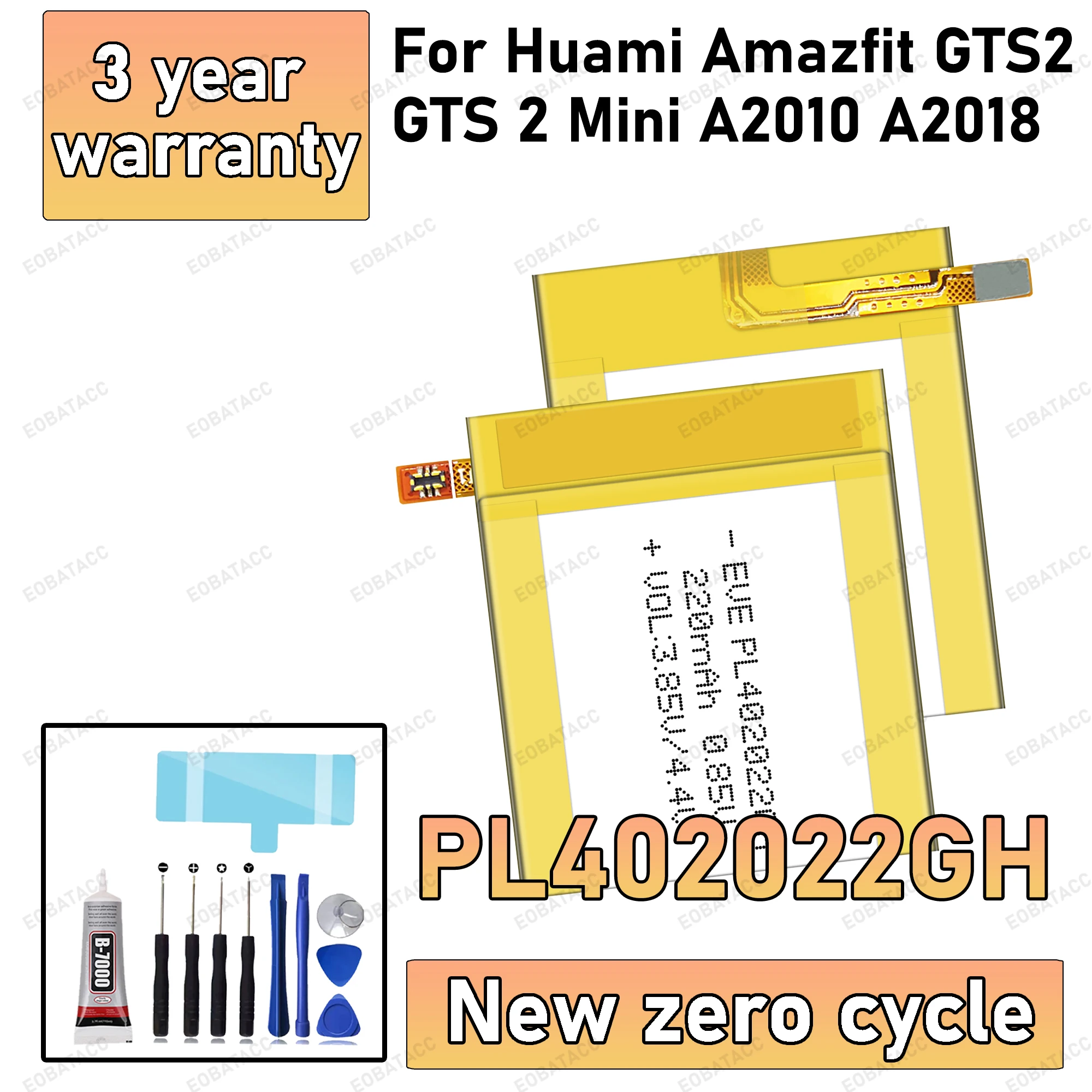 

100% New PL402022GH For Huami Amazfit GTS2 GTS 2 Mini A2010 A2018 Smart Watch Capacity Batteries Bateria + Free Tools