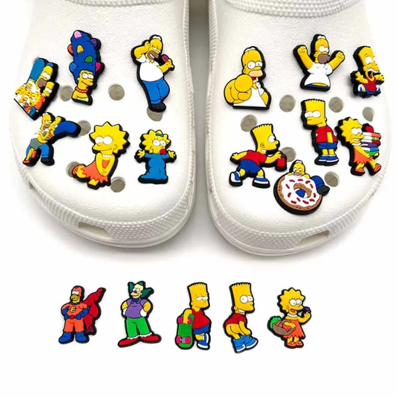 18pcs/set Miniso Simpson Cartoon Comedy Series ​for Shoe Charms Accessories for Classic Clog Shoe Decoration Birthday Gifts