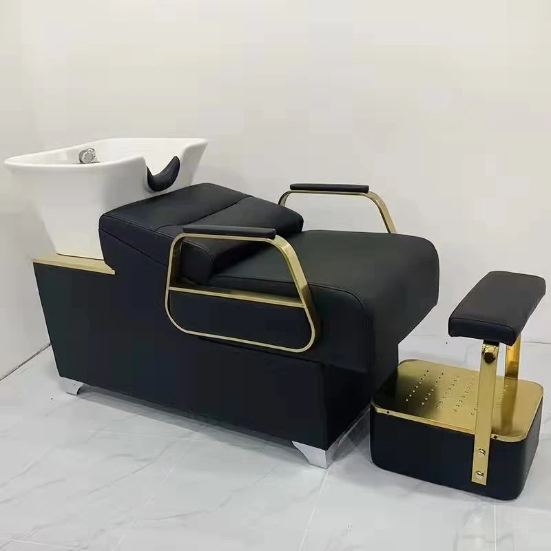 High-grade simple flushing bed for special ceramic basin for barber shop