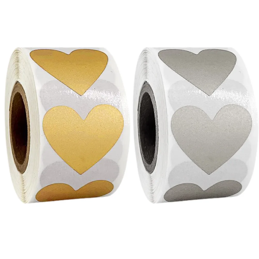 

2 рулона наклеек-сердечек цвета розового золота, легко снимаемых и приклеиваемых, для украшения ко Дню святого Валентина и сюрпризов на день рождения