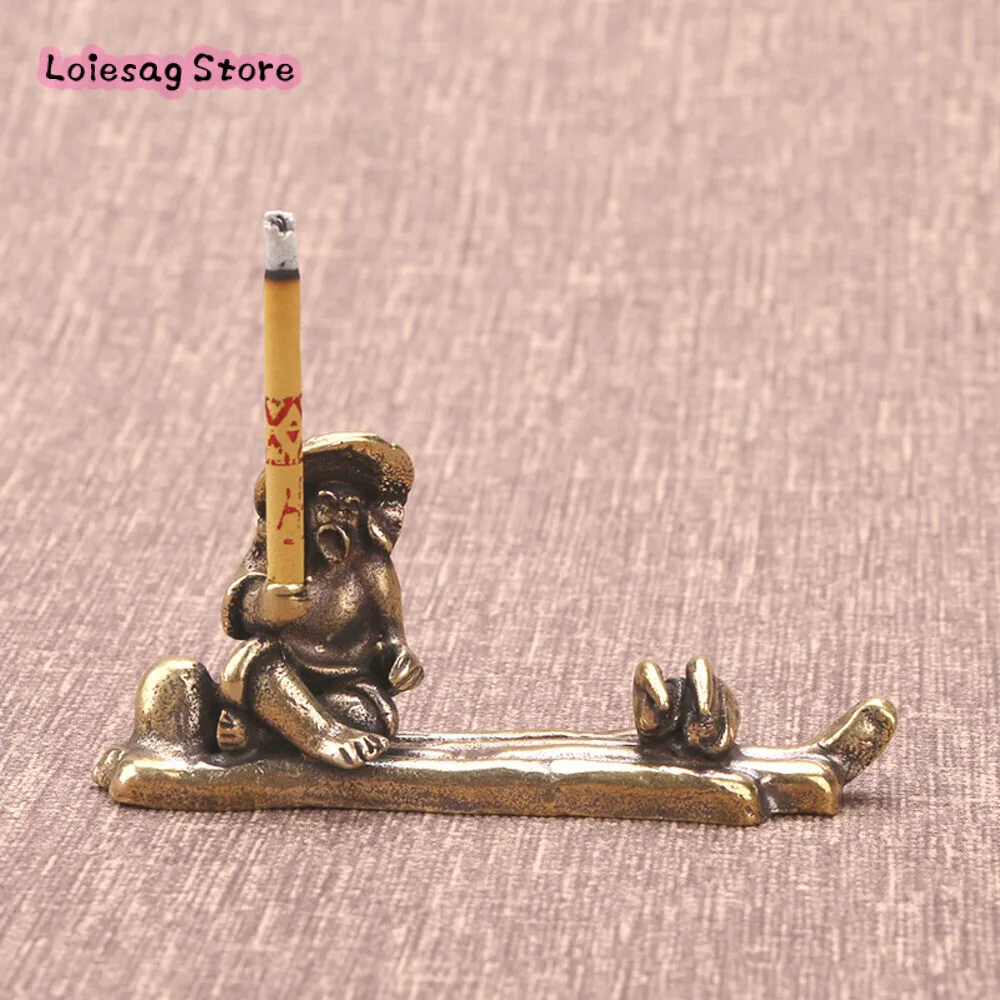 New Brass Handicrafts Brass Fishing Weng Deli Incense Insert Jiang Taigong Fishing Antique Brass Study Table Decoration