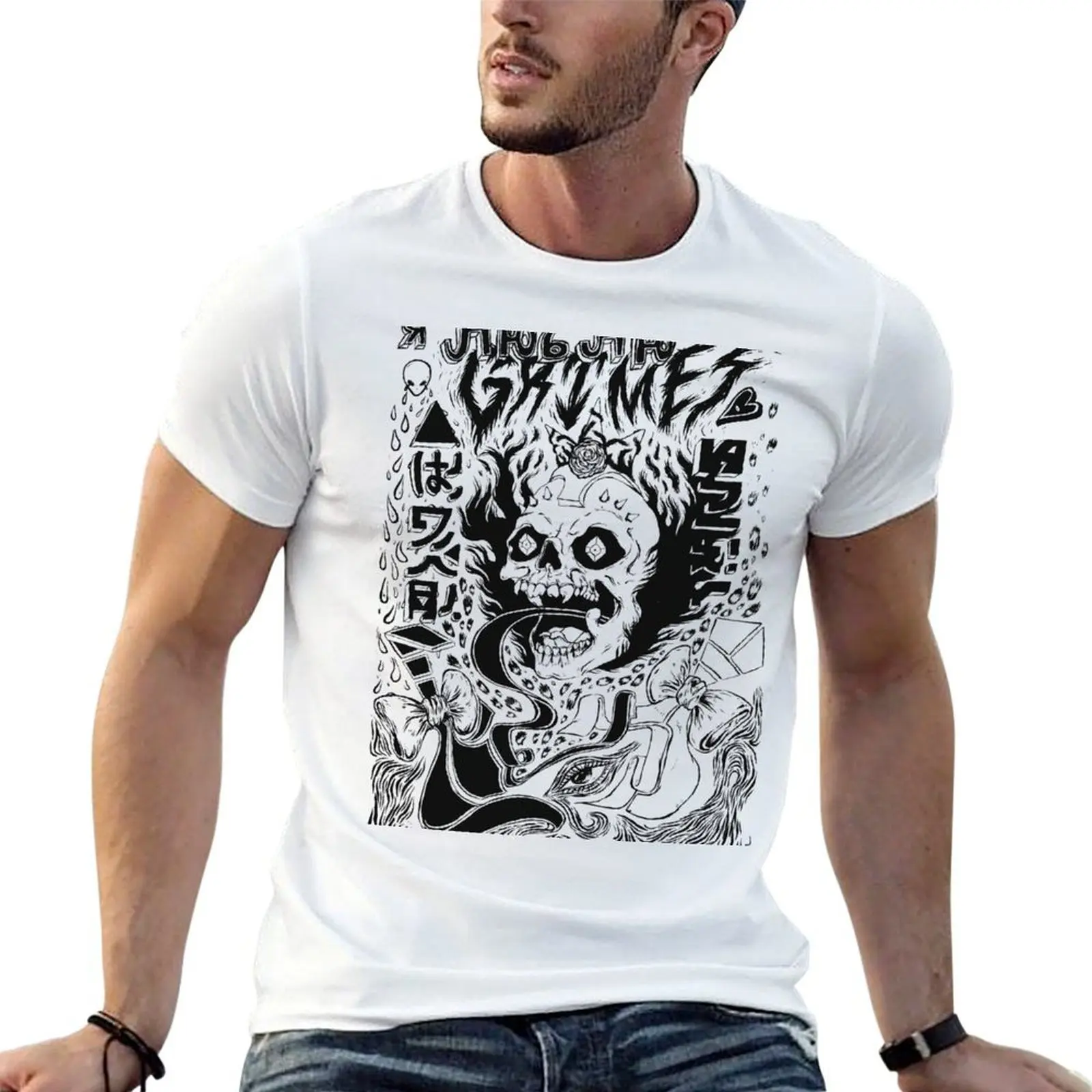 

Grimes - Visions T-Shirt anime t shirts oversize cotton tshirt 100% t shirts designer T-shirt