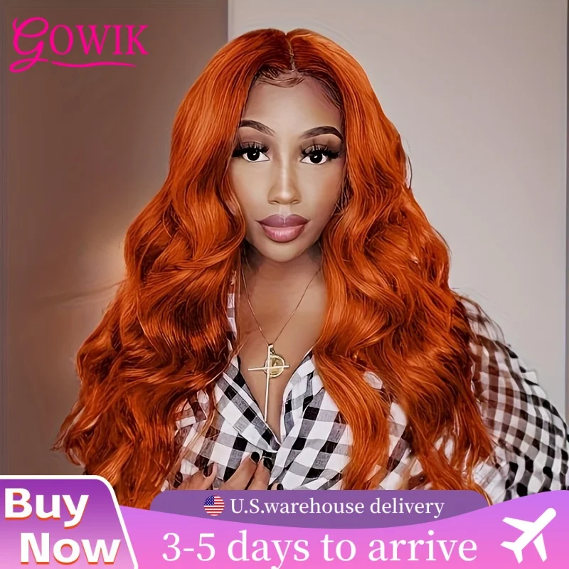 

Оранжевый Рыжий Парик Фронта Шнурка Объемная Волна Человеческие Волосы 13x6 HD Прозрачный Парик Фронта Шнурка Цветные Бразильские Человеческие Парики Для Женщин