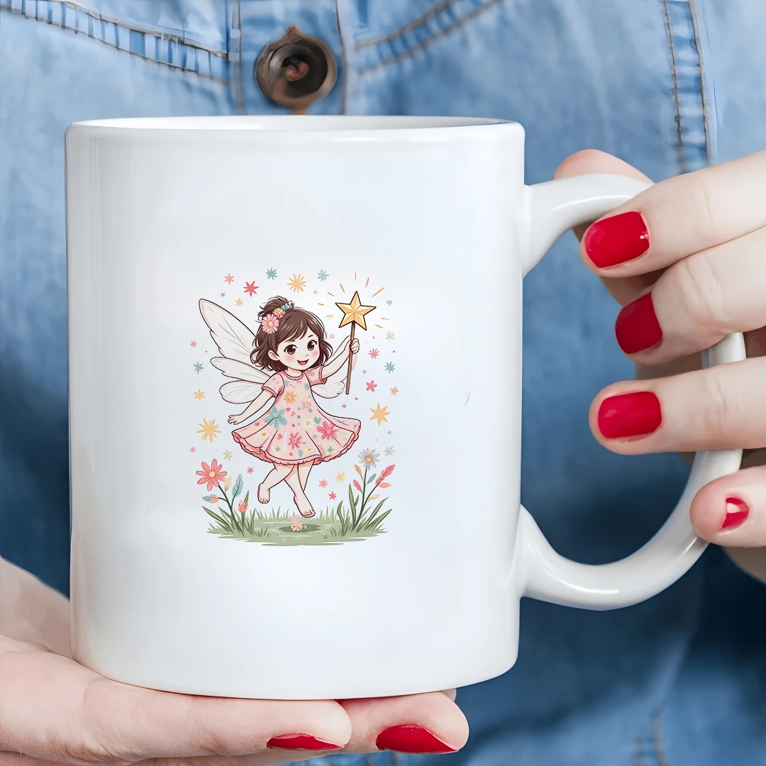 

11oz Mug + Fairy Character Print + Kids Cold & Hot Drink Cup Christmas Gift Family Office Cup
