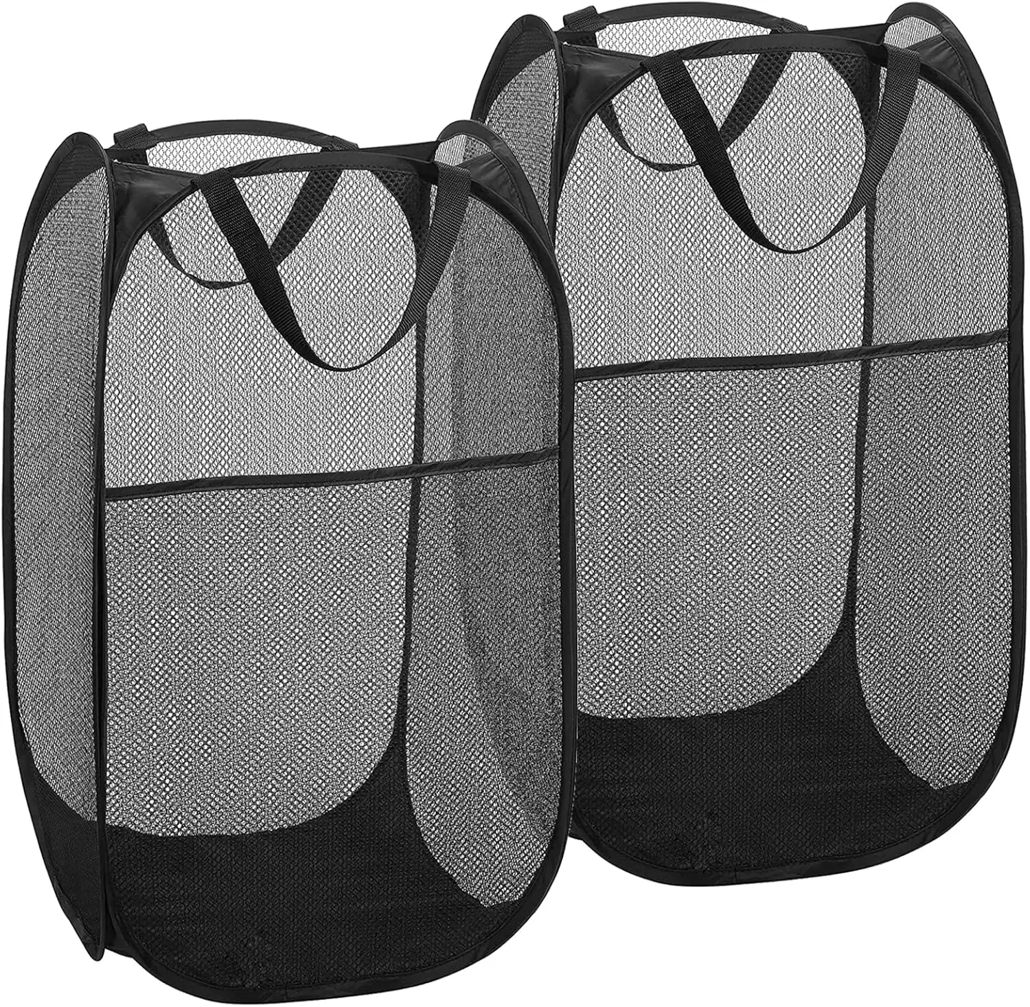 

2 Pack Popup Laundry Hamper,Foldable Mesh Laundry Basket with Durable Handle,Easy to Open and Fold