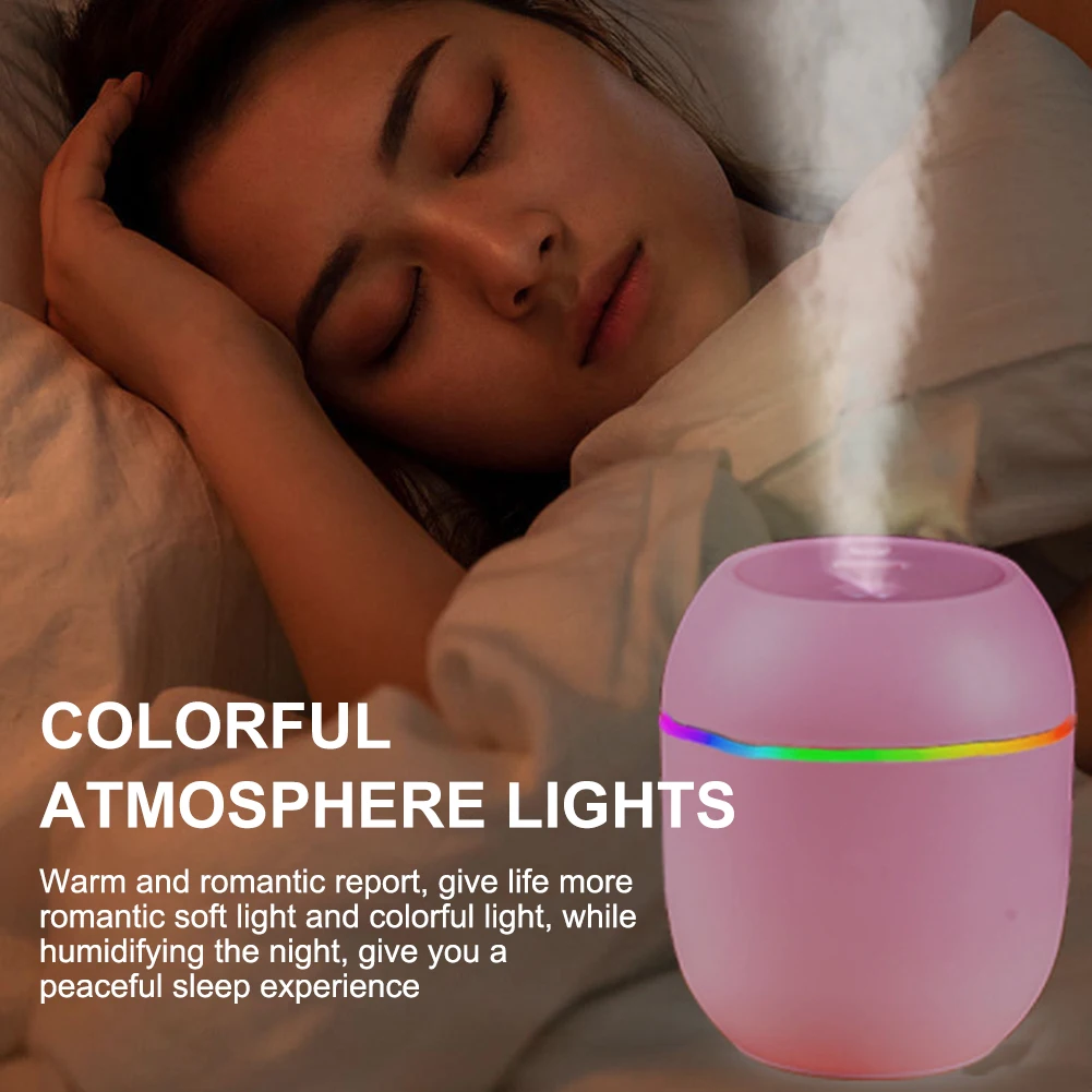 Humidificador de aire portátil con USB, difusor de aceite esencial de 250ML, 2 modos, Apagado automático con luz LED, vaporizador facial para el