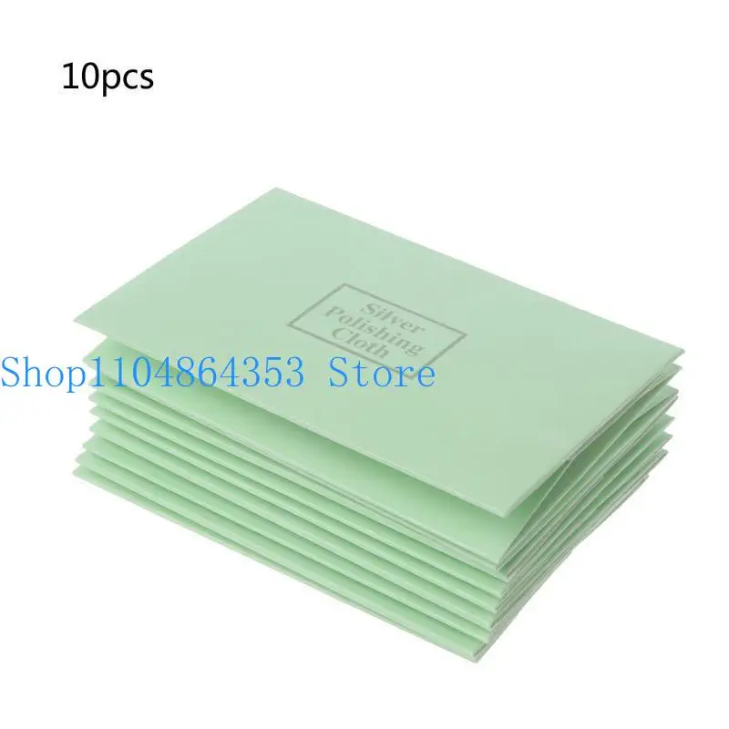 652F 10x Jewelry Polishing Cleaning Cloth for Cleaning Silver Gold Jewelry Gemstones Watches Silverware Green