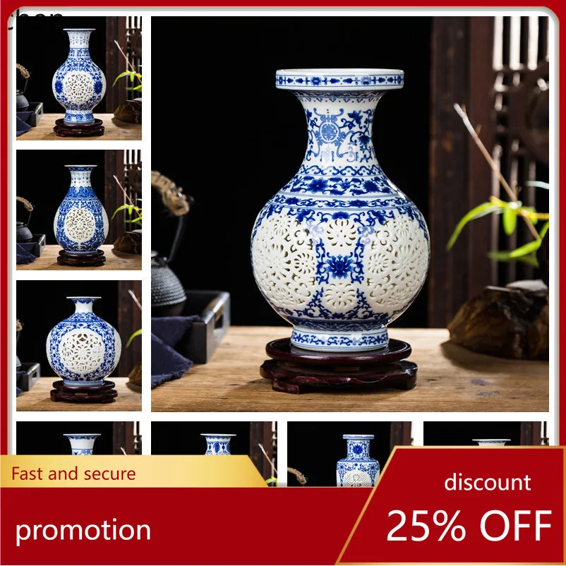 

HXL ceramic hollow-out vase, wine cabinet, display shelf decoration ornament