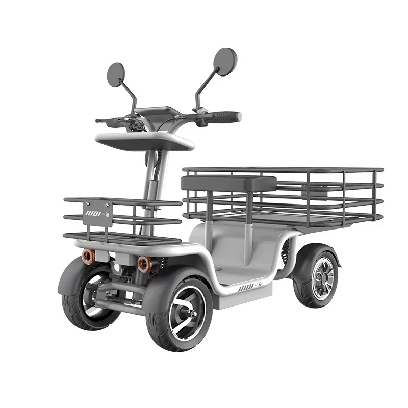 Dual Motor Cargo E Bike With Large Storage Box 4 Wheels Electric Scooter for Sale
