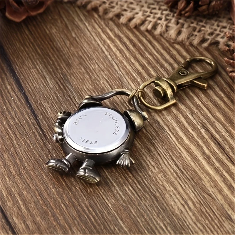 1 piece of vintage alarm clock, personalized keychain, mini clock, small hanging watch, sweater chain, creative gift