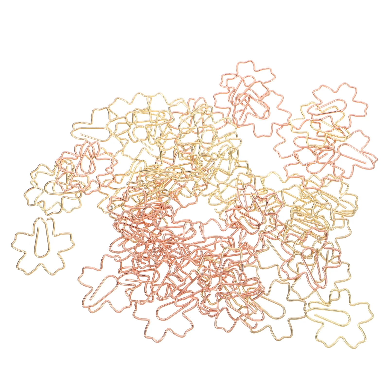 60pcs Decorative Paper Clips Cherry Blossom Metal File Organizers For Office School Stationery Document Sorting Clamps Reusable