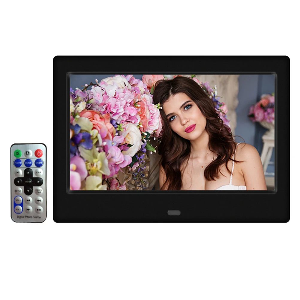 7 Inch Digital Photo Frame Advertising Machine LED Electronic Album Supports 32GB USB Card Wall Mountable Desktop for Home