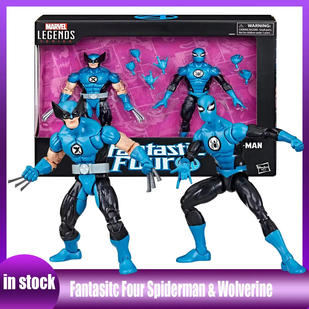 

Original Marvel Legends Fantasitc Four Spiderman & Wolverine 2-Pack Exclusive 6" Anime Action Figure Statue Model Doll Toy Gifts