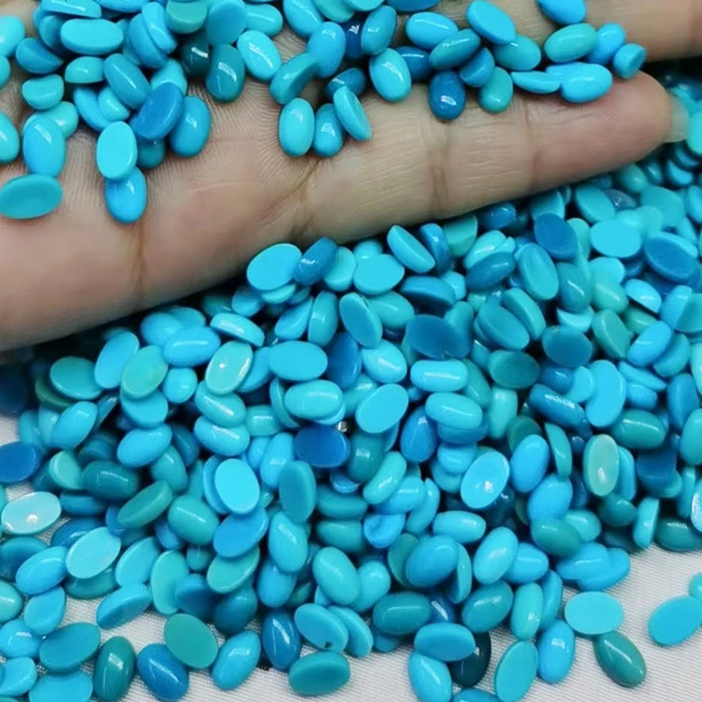 

20 шт./лот 3x5-4x6 мм овальный кабошон огранки зеленый синий натуральный бирюзовый