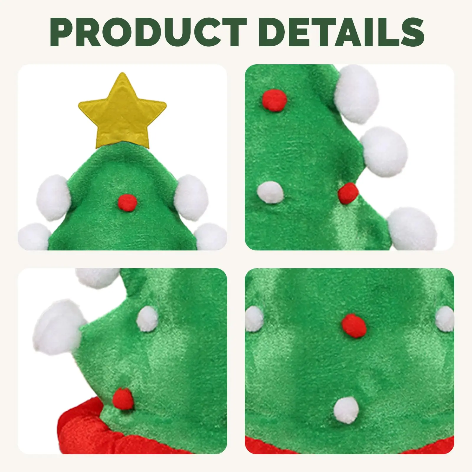 Pluszowa czapka choinkowa Śmieszna czapka Świętego Mikołaja Nakrycie głowy z gwiazdą Akcesoria do kostiumów świątecznych dla mężczyzn i kobiet Rekwizyty do cosplay na Boże Narodzenie Impreza