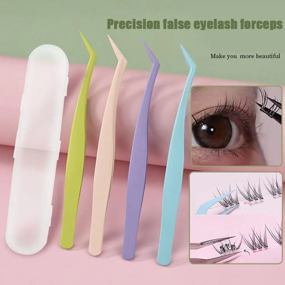 Pince à épiler pour faux cils, applicateur de cils Ultra fin, Extension de cils en acier inoxydable, outil de cueillette de cils, outils de maquillage pour greffage de cils