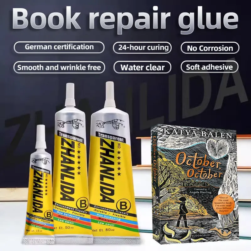 

Book Repair Glue Zhanlida B 15ml 50ml 80ml Transparent Universal Plastic DIY Glue With Precision Applicator