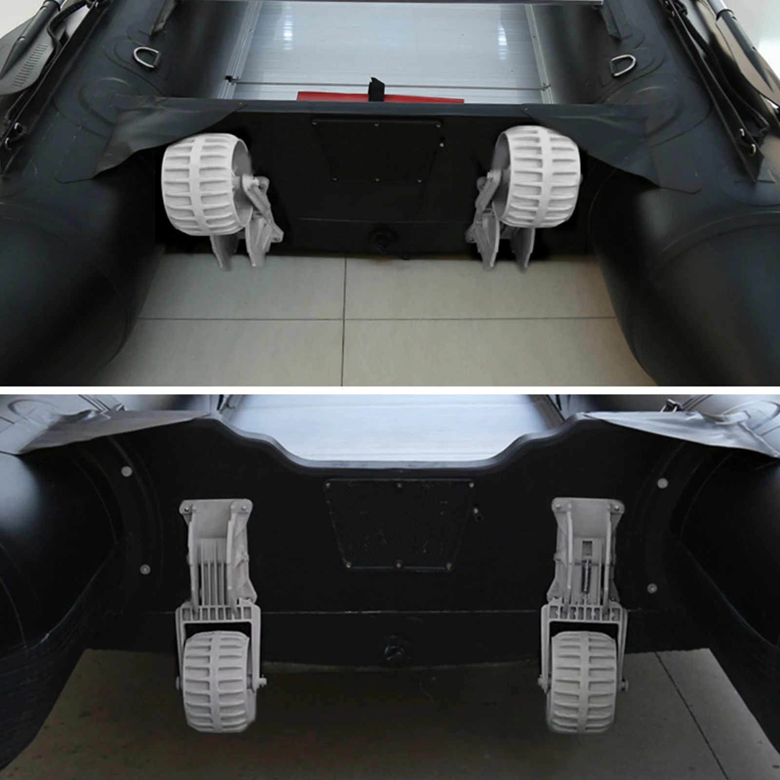 2 Pcs Inflatable Boat Launching Wheels Easy Mount Nylon Ribs Towing Wheels Lightweight Boats Dolly for Raft Small Kayak