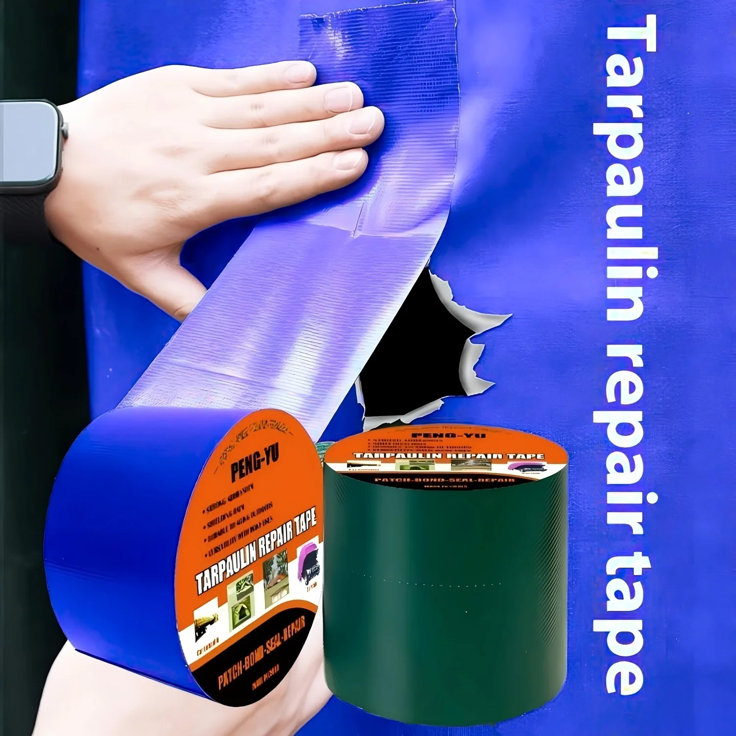 Cinta de Reparación Autoadhesiva Resistente para Lonas de Camión, Impermeable, Repara Rápidamente Grietas y Agujeros, Material de Polietileno Duradero