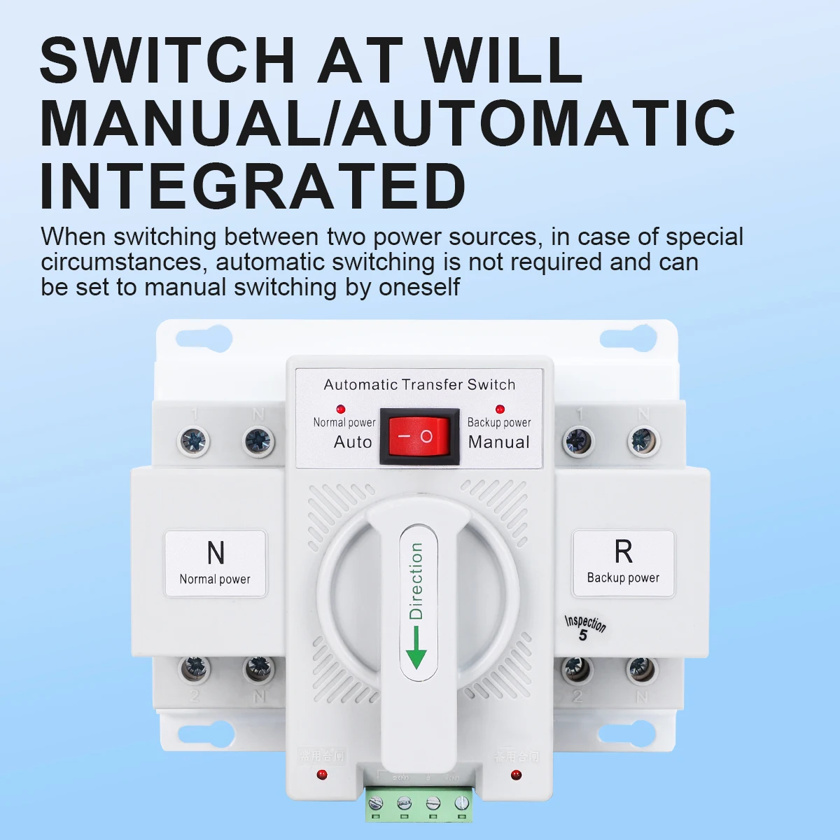 Mini Circuit Breaker Type ATSE Automatic Transfer Switch 2P 63A Single Phase 220V Dual Power Automatic Changeover Switch