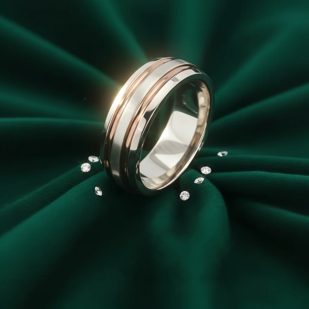 Coffee Color Men's Ring Gothic Punk Titanium Steel Jewelry Hypoallergenic Non-Fade Waterproof Luxury Gift for Husband Boyfriend