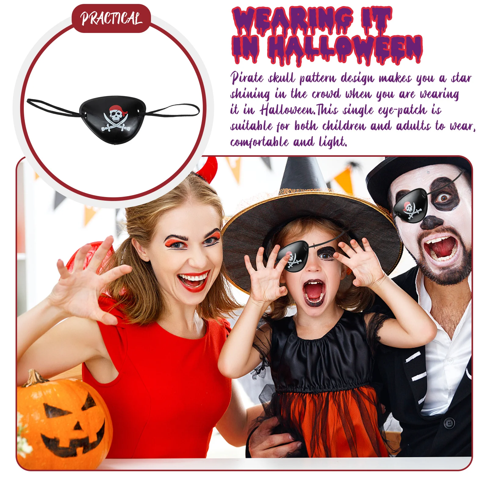 Piraten Augenbinde Halloween Ornament Augen maske Dekor Blinder Kleider Schädel Patch Make-up tragbar