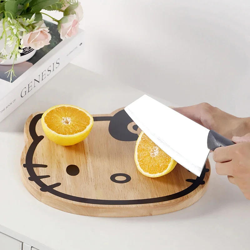 Sanrio Kawaii Hello Kitty Chopping Board Anime Home Kitchen Fruit Breakfast Wood Durable Multi Functional Healthy Chopping Board