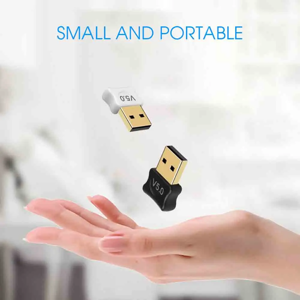 Mini adaptador 5,0 compatible con Bluetooth, receptor de Audio USB, transmisor para PC, portátil, auriculares, impresora de Audio, receptor Dongle de datos