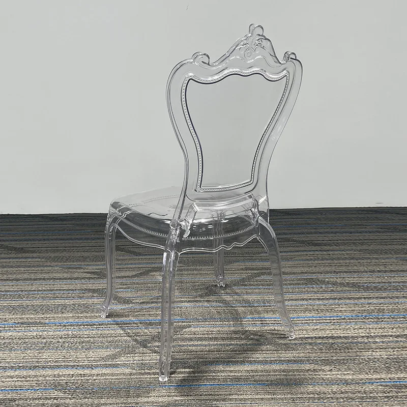 Internet celebrity style home dining chair hotel wedding plastic transparent crystal chair acrylic court chair backrest