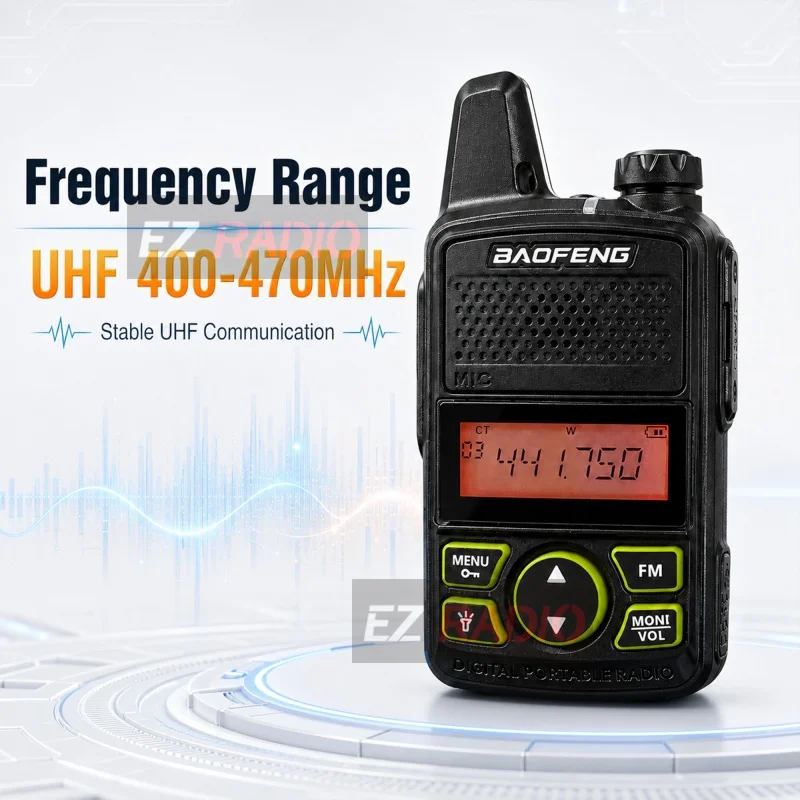 BF-T1 Mini Pocket Walkie Talkie Baofeng Portable Ham CB Radio USB-C Charging Handheld Radio for Travel Shopping Mall Communicate