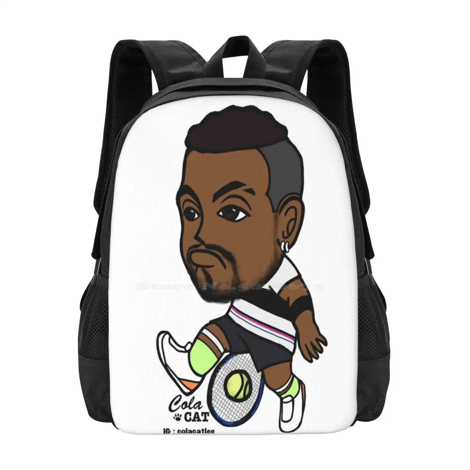 

Nick Kyrgios Tennis Pattern Design Bag Student's Backpack Atp Tennis Pro Aussie Tennis Tennis Star Nick Kyrgios Funny Tennis