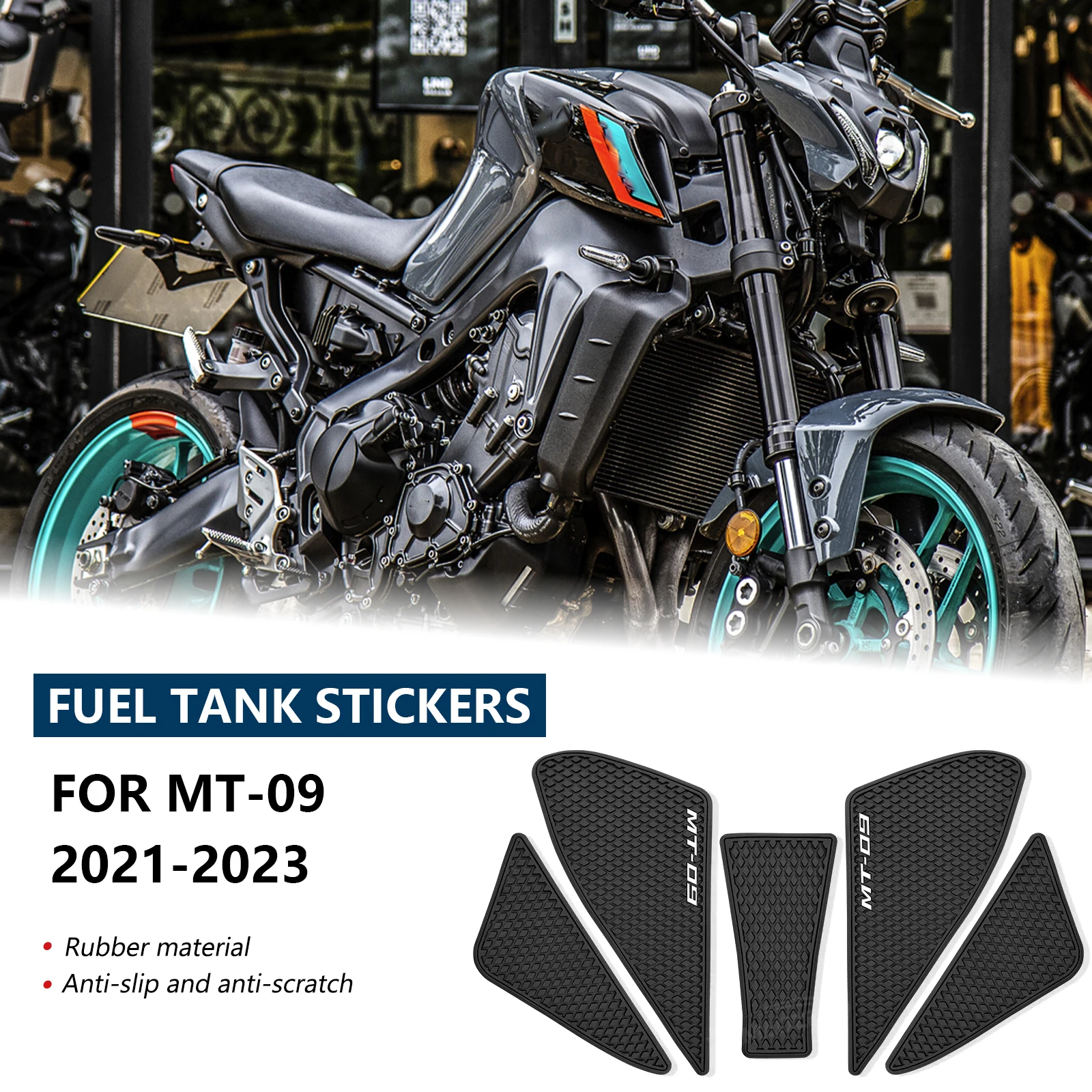 

For MT 09 mt09 2021-2023 motorcycle fuel tank pad fuel tank traction pad fuel tank sticker anti-slip side fuel tank sticker