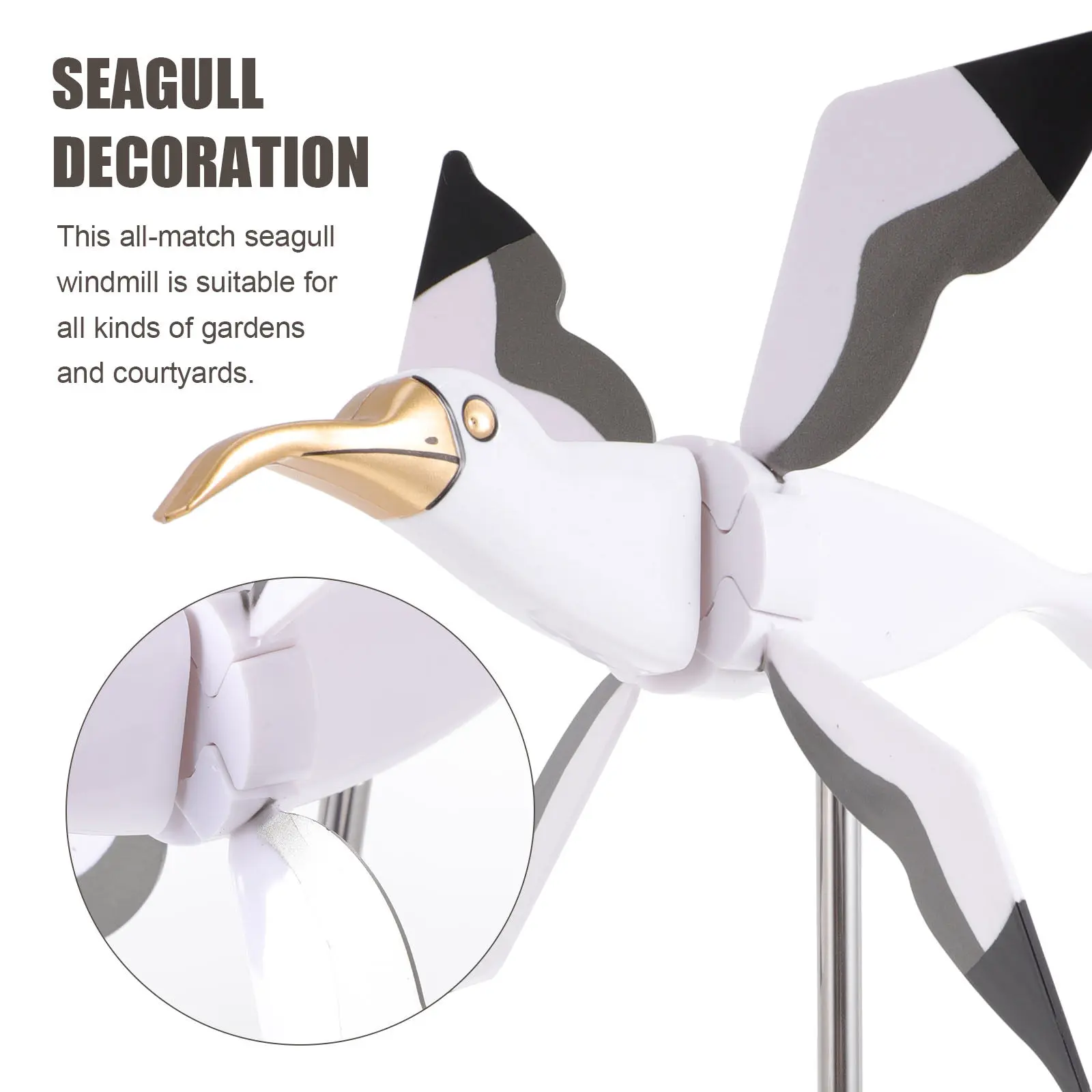 1Pcs Seagull Windmill Outdoor Garden Ornament Lawn Insert Yard Decoration Patio Courtyard Seagull Garden Decor Bird Shape