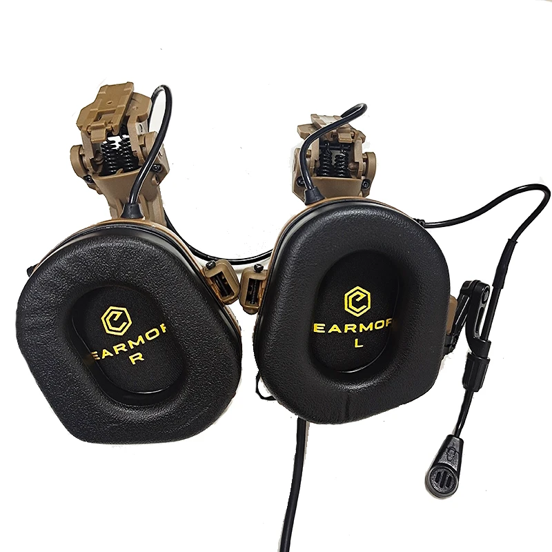 EARMOR Helmet Headphones M32 MOD4 Shooting Earmuffs with Helmet Adapter, Compatible with FAST Helmets Wendy M-LOK ARC Helmets