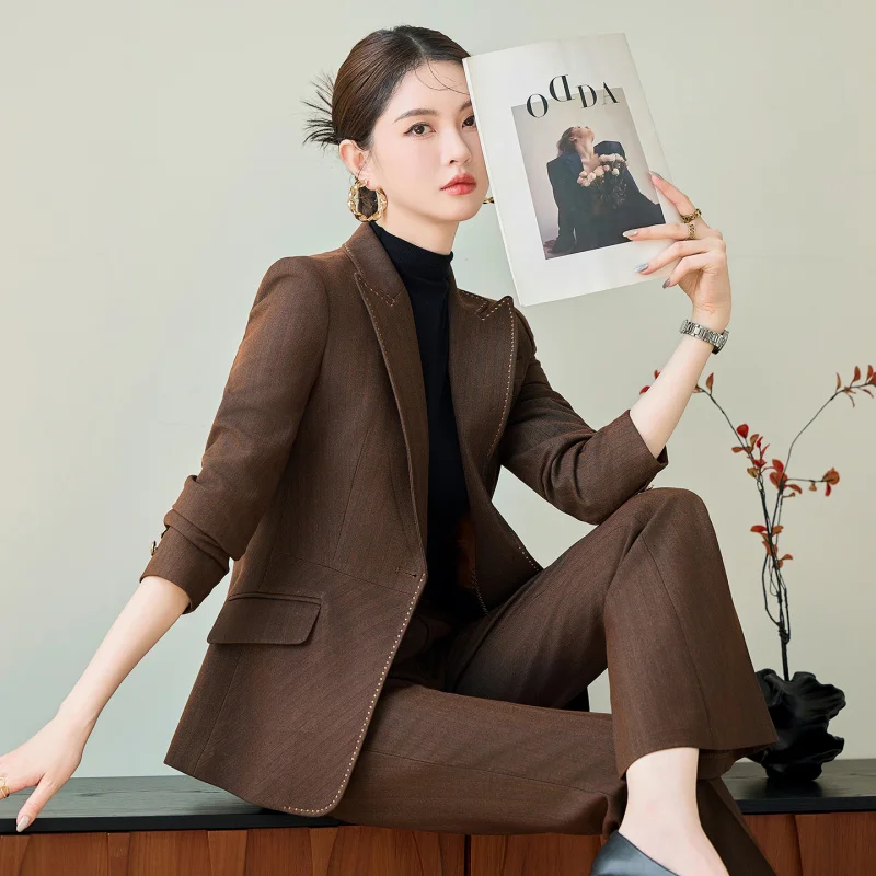 

Navy Blue Suit Set for Women, Autumn and Winter New Professional Elegant Goddess Style, Lightweight Workplace Suit, High-end For