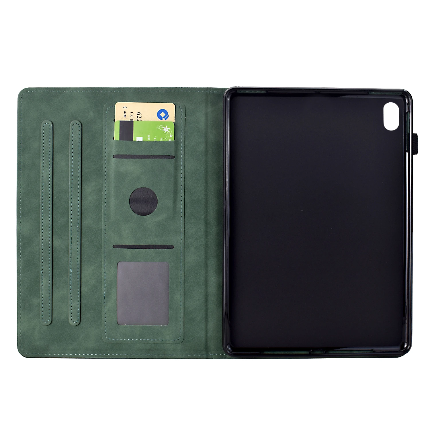 For Xiaomi Redmi Pad 2 11 Case Cats Imprinted PU Leather Card Slots Tablet Cover - Green