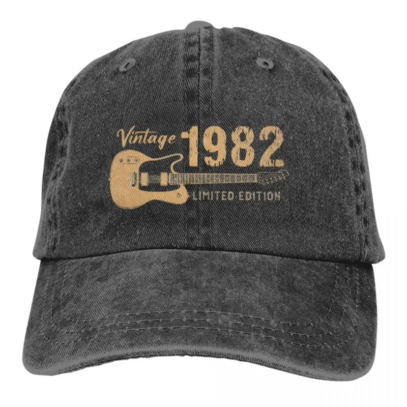 

Washed Men's Baseball Cap Guitar Trucker Snapback Caps Dad Hat Vintage 1982 A Special Year Golf Hats