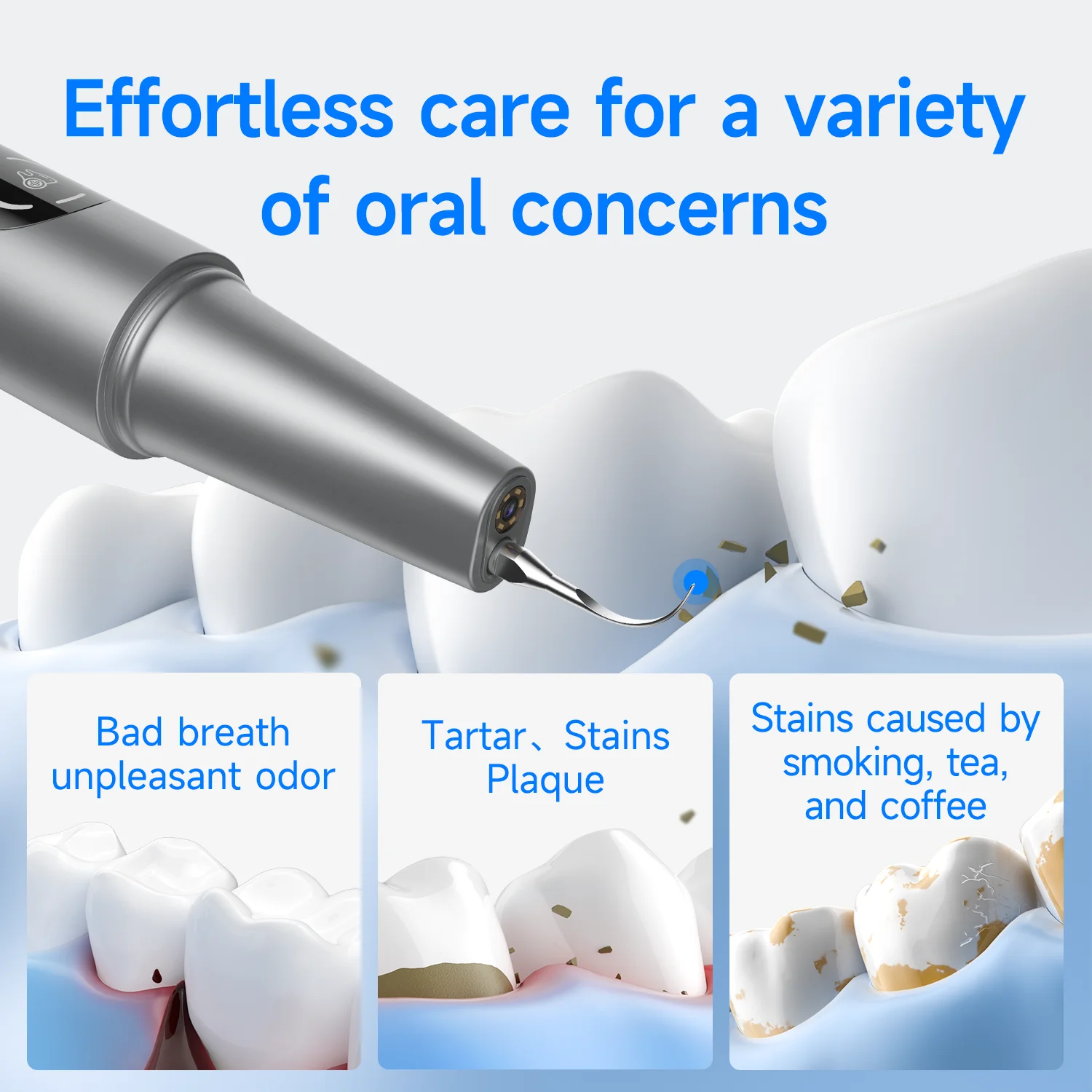 

CURVY MOON Visible Electric Ultrasonic Tooth Cleaning Tools Tartar Tooth Stain Remover Teeth Whitening Care Tooth Cleaner