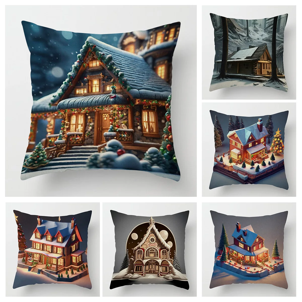 Cojín decorativo moderno para decoración del hogar, funda de almohada de 45x45, 40x40cm, 60x60cm, 45x45cm, 50x50cm, Feliz #1