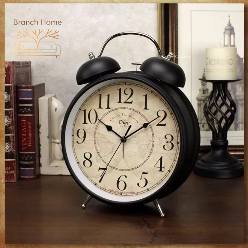 Desktop Clock Household Oversized Living Room Decoration Desktop Retro Clock TV Cabinet Alarm Clock