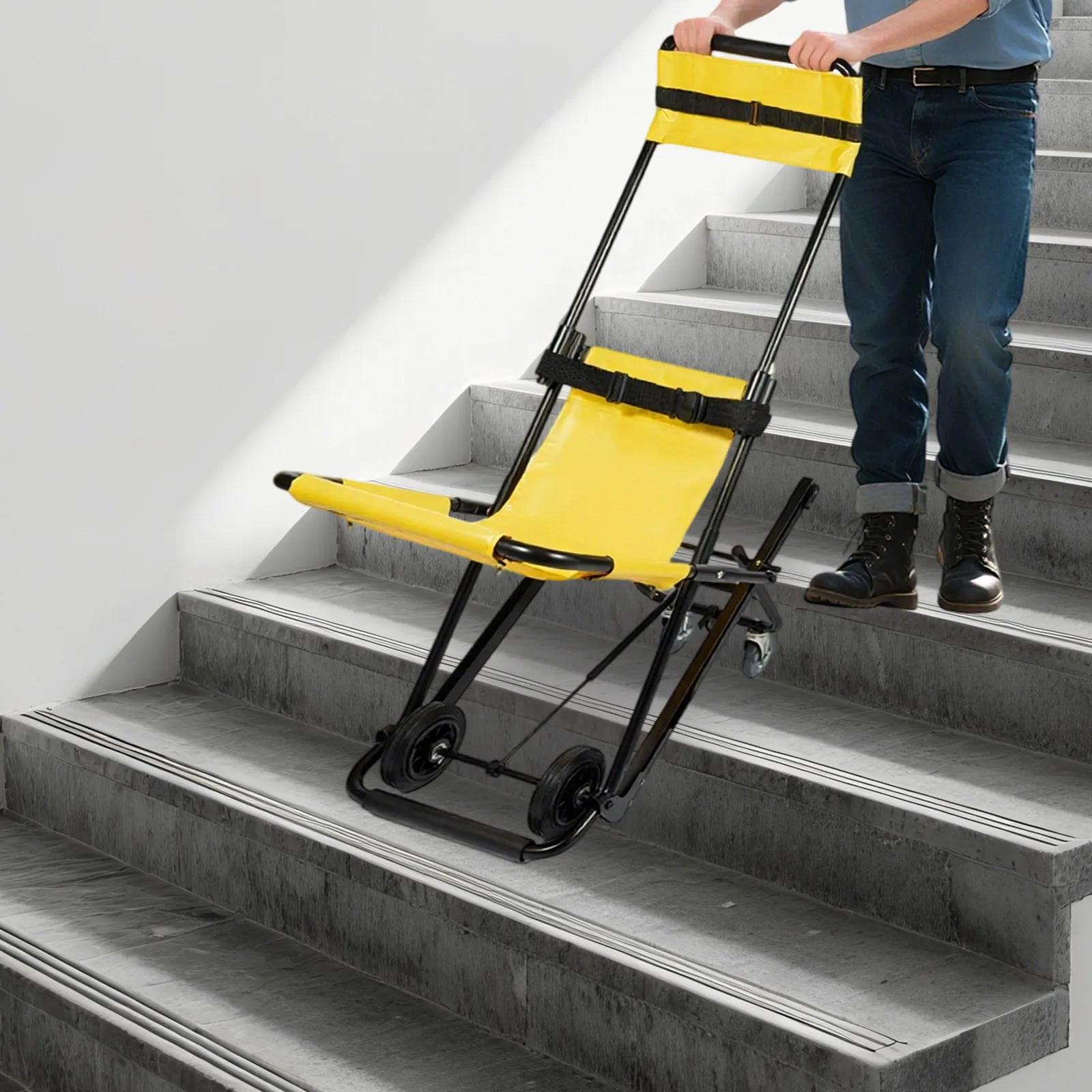 كرسي درج النقل اليدوي المحمول يتحمل 350.53 رطل كرسي إخلاء قابل للطي للنقل اليومي والحركة