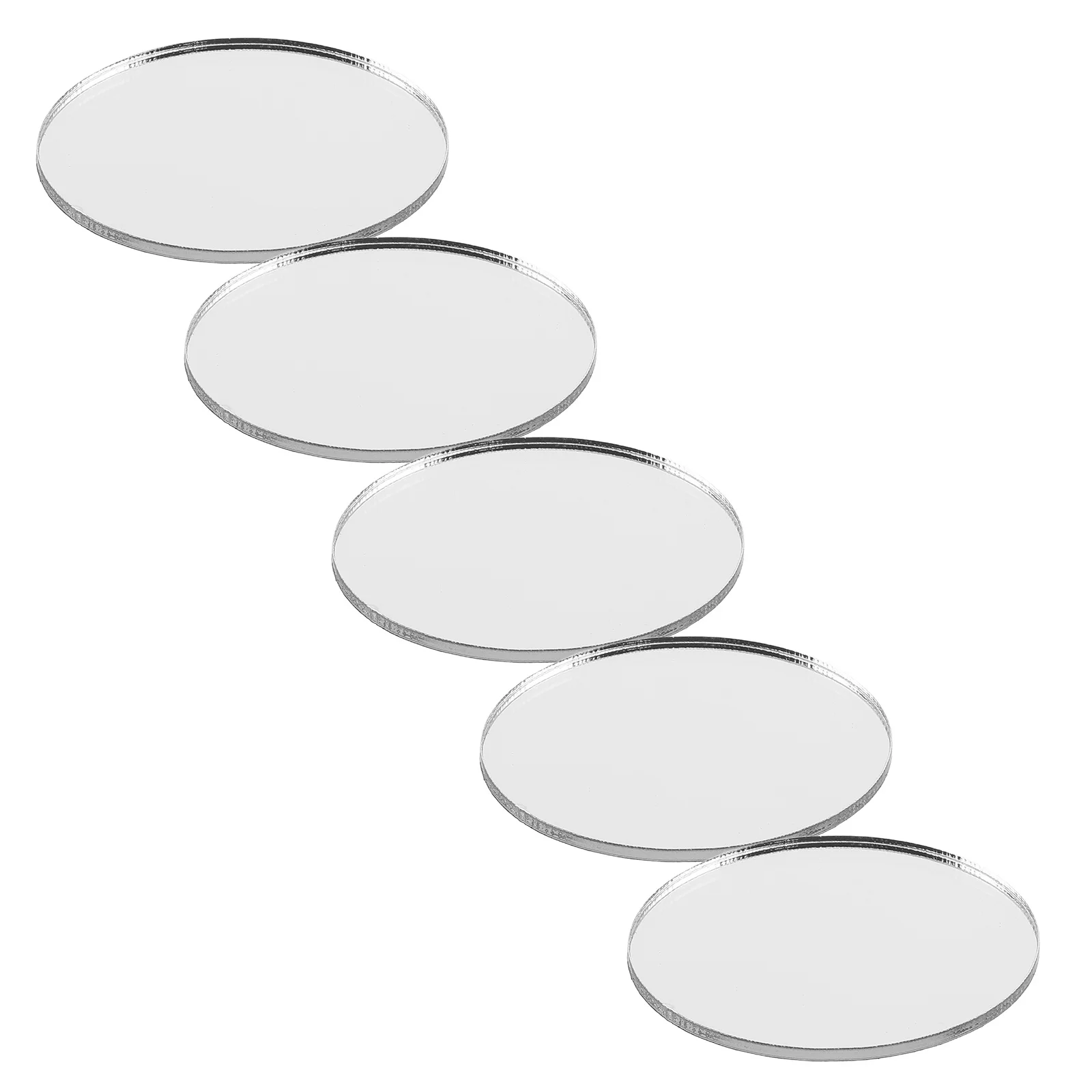 5 قطع من ملصقات مرآة الهاتف اللاصقة لمرآة مكياج السفر المدمجة مع هاتف فضي انعكاس واضح