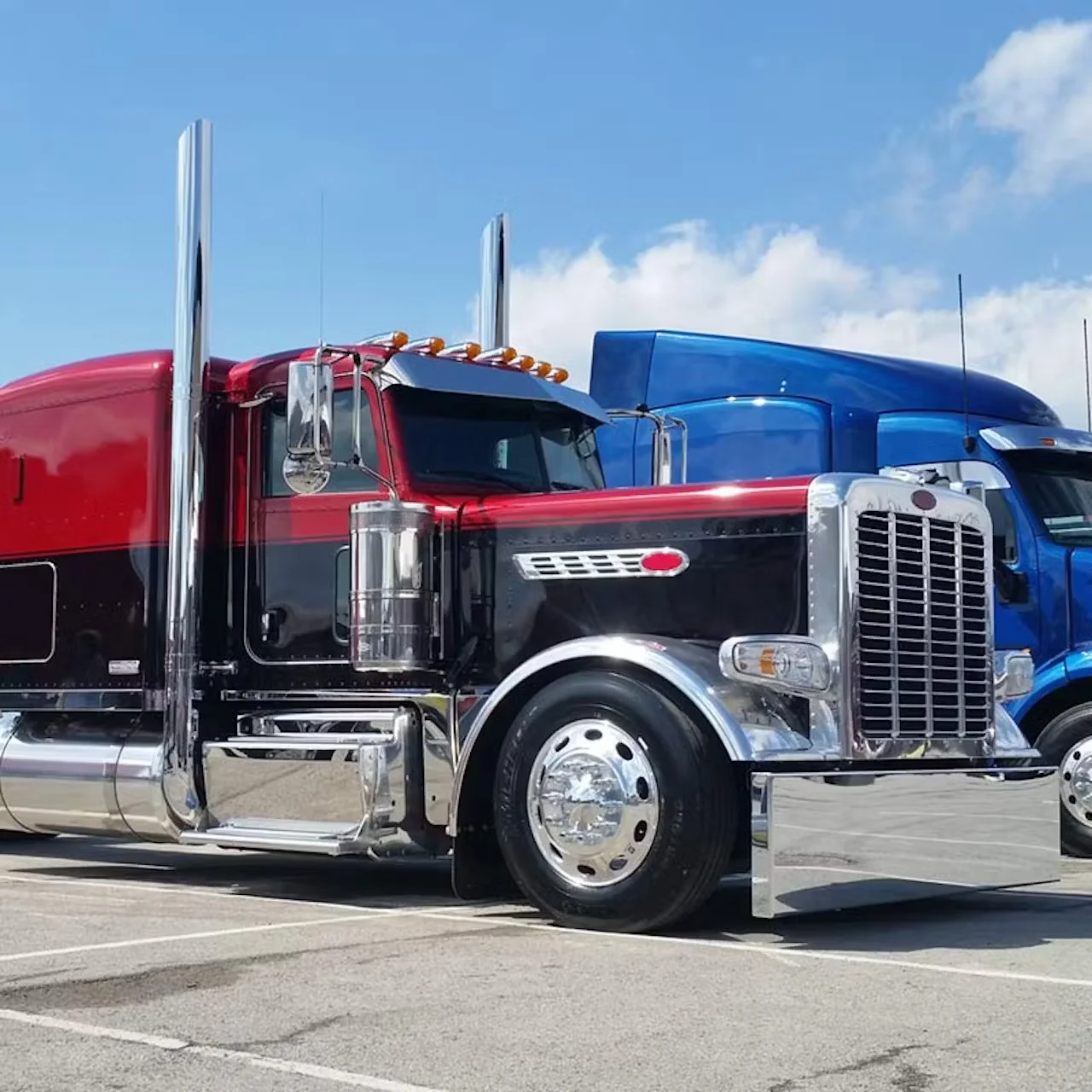 طقم عادم من الفولاذ المقاوم للصدأ مقاس 6 × 153 بوصة مخصص مع مكدسات مسطحة لـ Kenworth Peterbilt #6