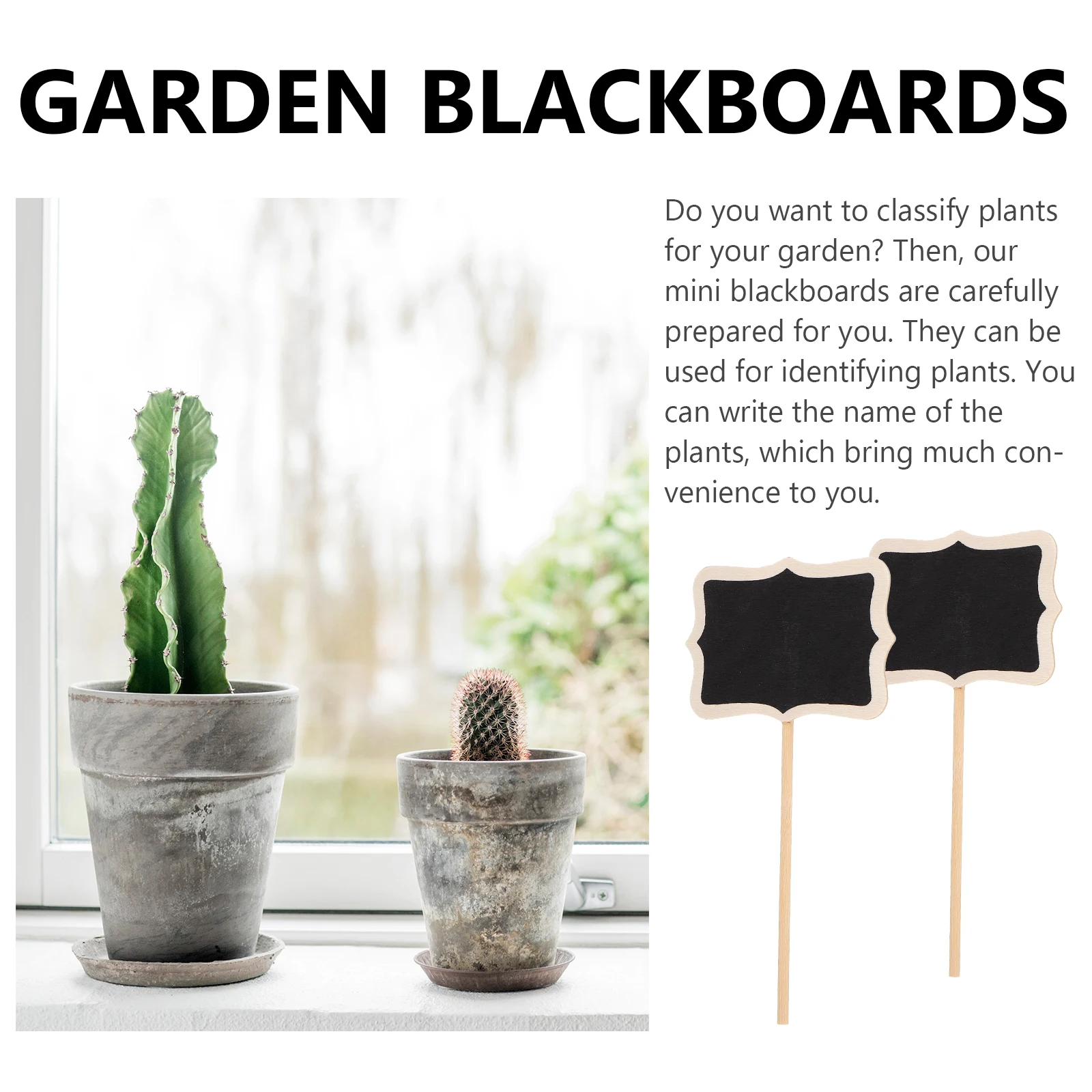 

20pcs Mini Chalkboard Picks Wooden Plant Tags For Garden Decoration Diy Flower Pot Topper Vegetable Labels Small Blackboard