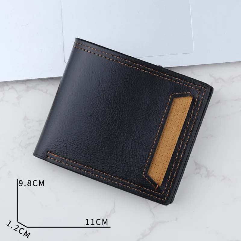 3 klip uang lipat untuk pria dompet pendek PU tempat kartu bisnis paket SIM Cash on Delivery item dompet pria