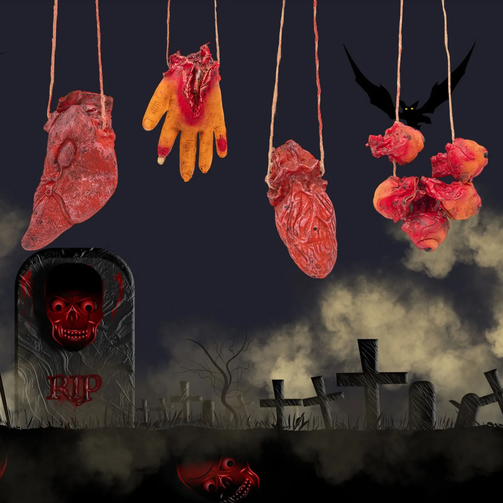 زاحف هالوين الحلي معلقة قلادة هالوين تحت عنوان الديكور الدعائم منزل مسكون مكان تخطيط الديكور الدعائم