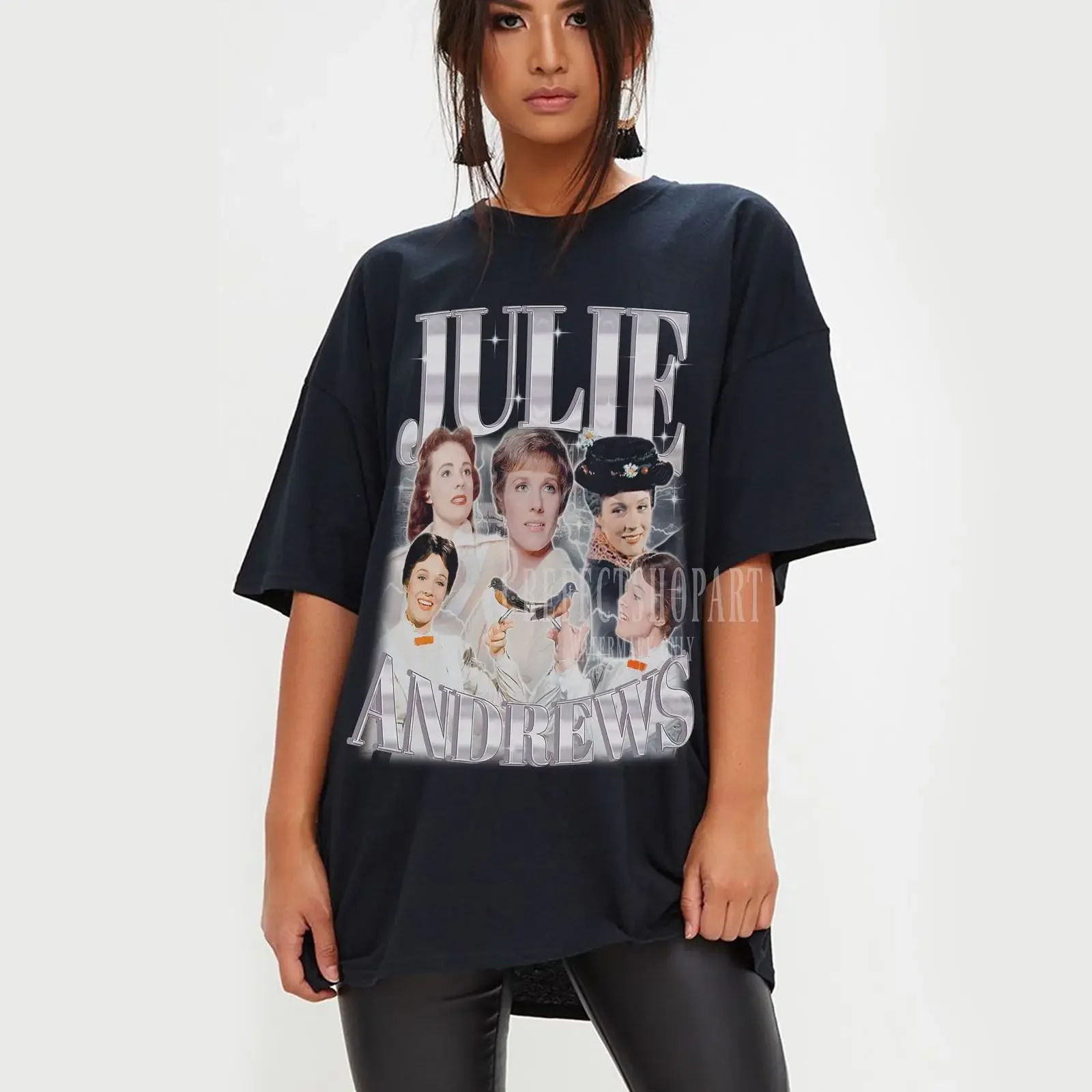 Vintage Julie Andrews Homage T Shirt 90s Retro Casual Fan Merch Top vintage Washed Stylish fashion Versatile Unisex