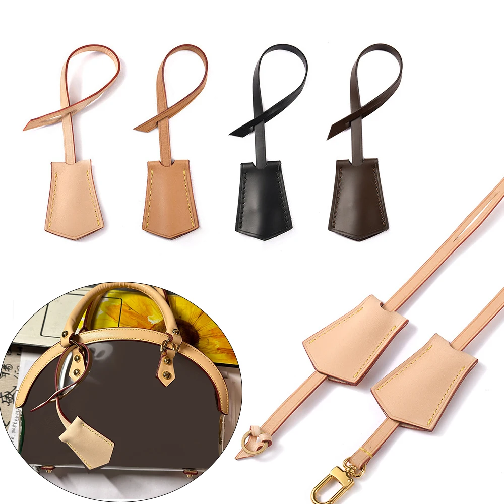 

100% Genuine Vachetta Leather Calfskin Key Bell Luggage Tag Portable Travel Suitcase Accessory Bag Label Hanging Ornament