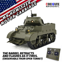 1/16 RC Tank World War II Tank US M8 Scott Self-Propelled Gun  How itzer with Smoke Turret Rotation 360° Adult Kids Model Tank